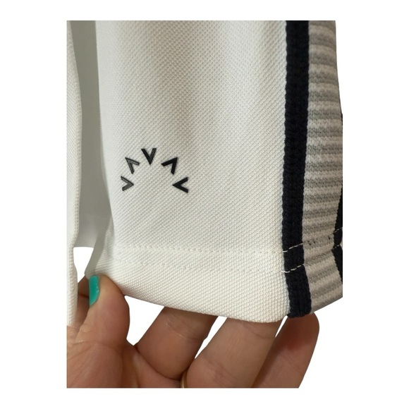 Varley X Anthropologie Varsity Skort White Blue Stripe with Stretch Size XS NEW - Picture 10 of 16